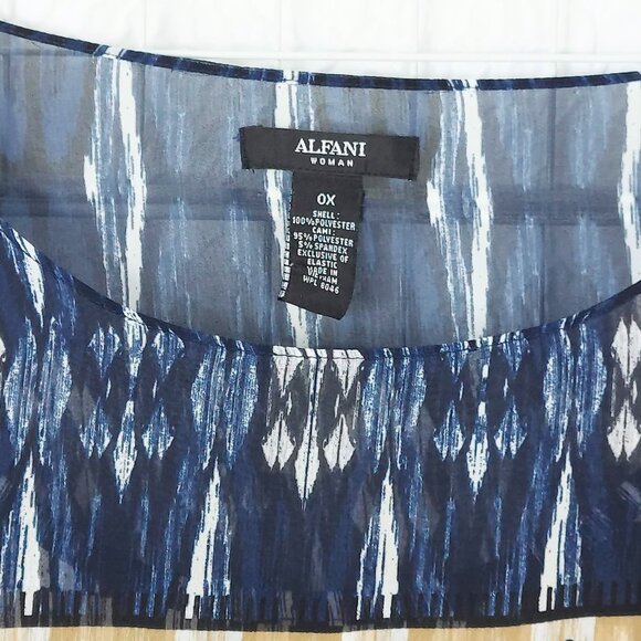 Alfani Angel Wing Sleeve Embellished Sheer Graphic Pullover Top - Picture 5 of 8